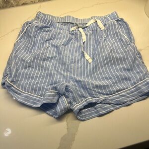 stars above Light Blue & White Striped Lounge Shorts